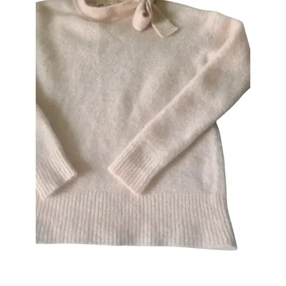 Sezane Zaria Bow Jumper Pale Pink Mohair Wool Sweater Size XS - Picture 6 of 10